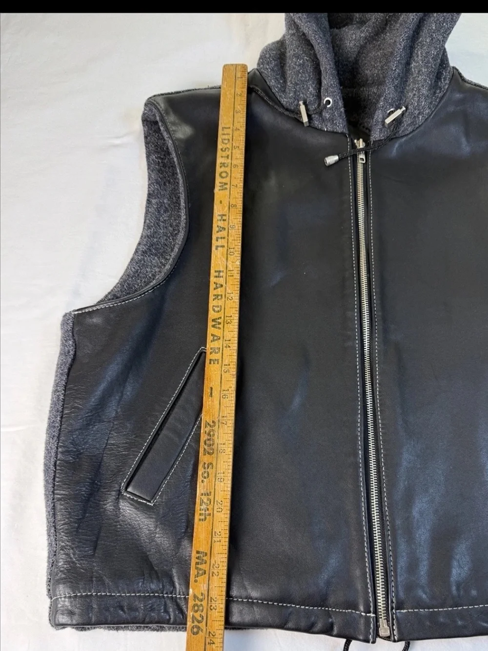 Y2K Nordstrom Rubbish XL Men’s Hoodie Vest Leather Wool Twilight BP Grunge Skate